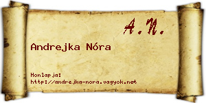 Andrejka Nóra névjegykártya