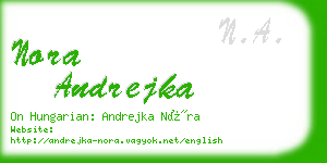 nora andrejka business card